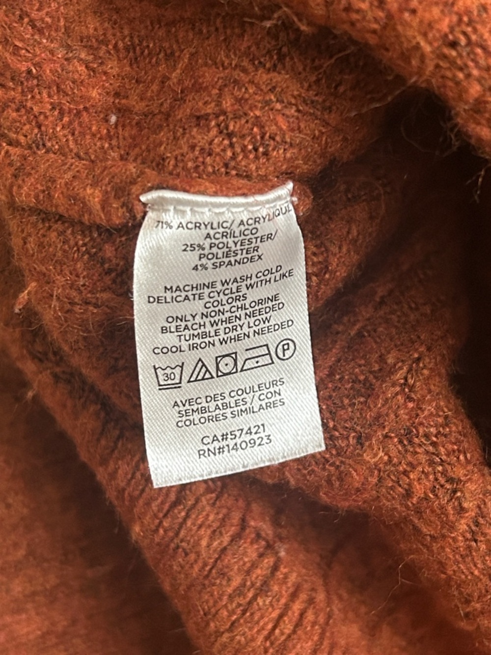 Loft Ribbed Mock Neck Sweater - Rust - Picture 3 of 4